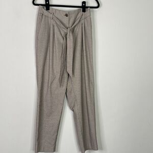 New LOFT Paperbag Pull On Slim Pants in Check Women's Size Medium